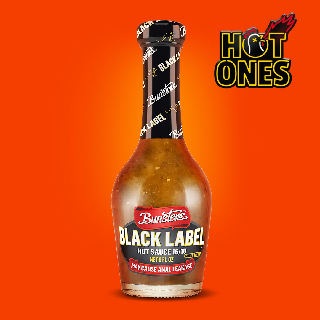 x Black Label Hot Sauce (16/10 Heat) – Bunsters Worldwide